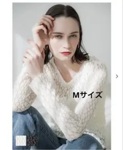 《新品未使用タグ付き》 coca ストレッチチュールレーストップス　レディースM