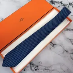 エルメス ネクタイ シルク 水玉 2way ネイビー 紺 箱付属 新品 - メルカリ