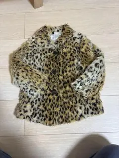 古着　3t ヒョウ柄ファーコート　ヴィンテージ