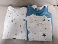 プチバトー 6m/67cm カーディガン・ロンパース・カバーオール3点セット