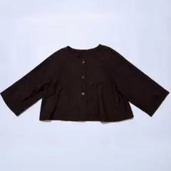 【KAGURAYA】かぐらや ウール ラウンドカラー ジャケット 茶色 L