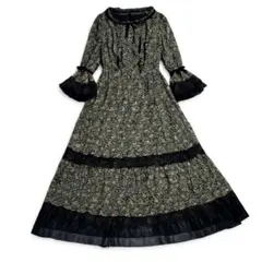 美品 ZIN KATO ジンカトウ 花柄レースロングワンピース 日本製 チュールのサムネイル