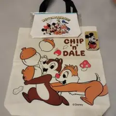 Disney チップとデール トートバッグ ポーチ ミッキー 缶 3点セットのサムネイル