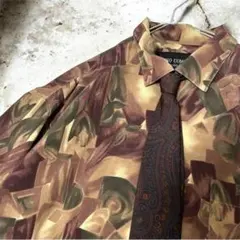 【コーデ売り】古着 総柄シャツ ネクタイ ヴィンテージ レトロ ペイズリー