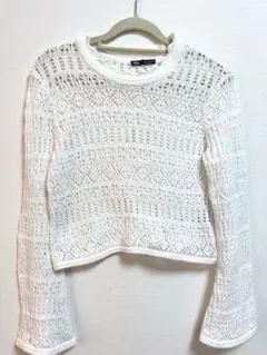 ZARA トップス メッシュニット レディース