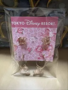 新品 未使用 ディズニーリゾート ミニー ピアス ピンク ヒョウ柄