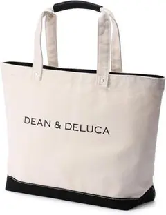 DEAN & DELUCA ブラック&ナチュラル キャンバストートバッグ ビック