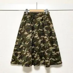BROWNY ブラウニー 迷彩柄 フレアスカートウエストゴム F ゆったり