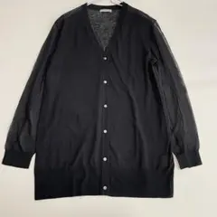 美品✨セオリーリュクス　リネンコットンVネック シアー ニット カーディガン