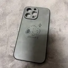 スヌーピー iPhone用ハードケース グレー