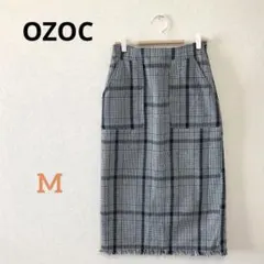 OZOC オゾック タイト ロング スカート 裾フリンジ レディース