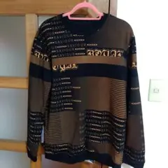 文字プリント クルーネックセーター　裏起毛あり