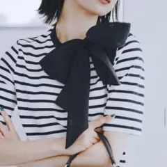 ルーニィ LOUNIE リボン付き 半袖Tシャツ ボーダー　ボウタイのサムネイル