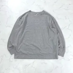 ユニクロ　ソフトニットフリースクルーネックT XL グレー　カジュアル　ゆったり