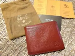 希少色✨IL BISONTE ワインレッド 二つ折り財布