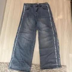 ワイドレッグデニム ライトブルー ジーンズ