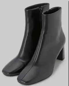 【新品未使用】SNIDEL スクエアショートブーツ ブラック