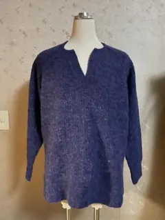 AMERICAN HOLIC ネイビー Vネックニット M