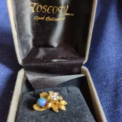 TOSCOW AUSTRALIA オパール ブローチ 花モチーフ
