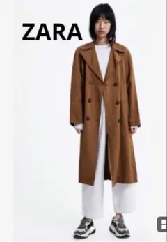 ZARA ブラウン トレンチコート XS ザラ　リネンコート