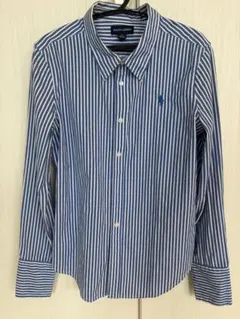 Ralphラルフ　青白ストライプ 長袖シャツ　ブラウス　美品　百貨店内購入　S