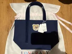 ラブラリーバイフェイラー　オールドテディ　ワッペントートバッグ　ネイビーL