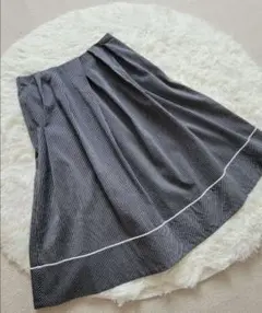 GERVE ジェルベ ストライプ ロング　フレアスカート ウエストゴム 42