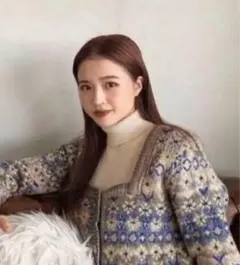 【Seira着用】ZARA 　ニットカーディガン　ノルディック