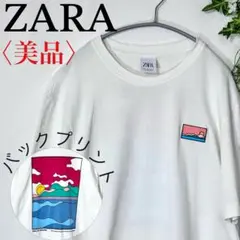 ❤️美品❤️ZARA ザラ ホワイト Tシャツ バックプリント 日の出