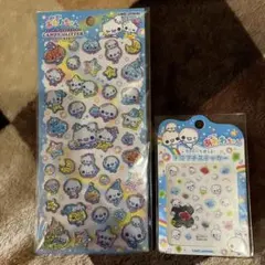 ぷくぷくあわわちゃん　キャンディグリッターステッカー　デコプステッカー　2枚