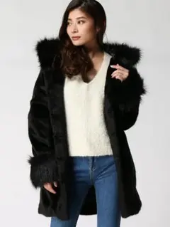 リエンダ ファー ポンチョ コート rienda rienda | ウールMIXフードポンチョコート (コート ) |SHEL'TTER