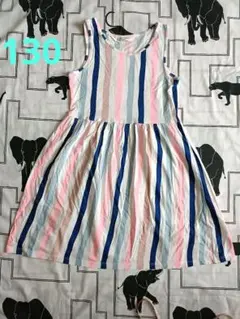 H&M キッズ ノースリーブワンピース ストライプ