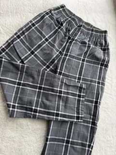 値引き中！GU グレー系チェック スラックス S