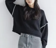 ★LOWRYSFARM★ 2 WAY ステッチ プルオーバーショート丈size1