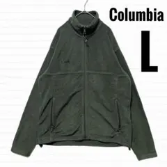 コロンビア　フリースジャケット　アウトドア　緑　刺繍　ロゴ　【XL】