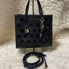 極美品　マークジェイコブス　グラインドミニトートバッグ　ブラック　レザー