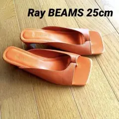 Ray BEAMS トングサンダル ミュール スクエアトゥ オレンジ25cmのサムネイル