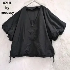 アズールバイマウジー　半袖ナイロンブルゾン　黒　フリーサイズ　バルーンスリーブのサムネイル
