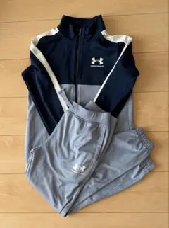 UNDER ARMOUR キッズ ジャージ セットアップ ネイビー グレー