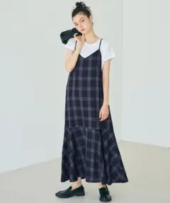 coca チェック柄 キャミワンピース ロング丈