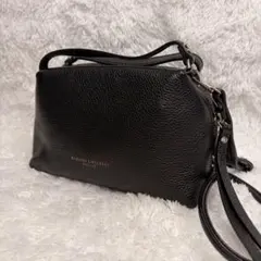 極美品✨ GIANNI CHIARINI アリファS ブラックショルダーバッグ