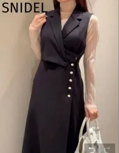 美品 SNIDEL ラップテーラード ジャンパースカート 定価18,920円