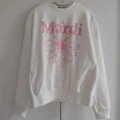 マルディメクルディ　スウェット　ホワイト　ピンク　トレーナー　白　レディース