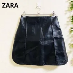 ザラ フェイクレザー ミニスカート　XS 黒 光沢感　タイト　美脚効果　セクシー