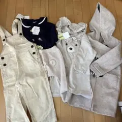 ナチュラル子供服セット オーバーオール・トップス・レギンス・ダッフルコート