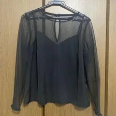 H&M ブラック ブラウス シアートップス