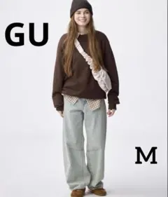 GU バレルレッグジーンズ サイズ ライトブルー M