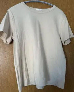 GU ベージュ無地半袖Tシャツ