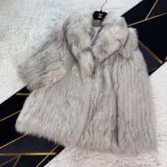 色味鮮やか/ブルーフォックス/銀サガ　ファーコート　リアルファー　ボリューム良好