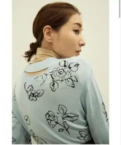 田中みな実×CLANE THIN FLOWER W FACE CARDIGAN